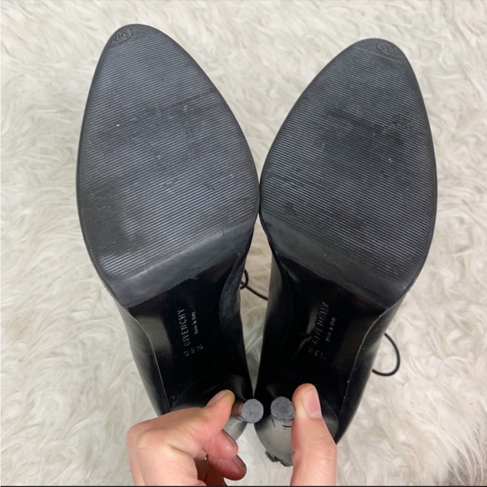 GIVENCHY Designer Black Leather Lace Up Sexy High Heel Ankle Booties US 8.5 - Picture 9 of 15